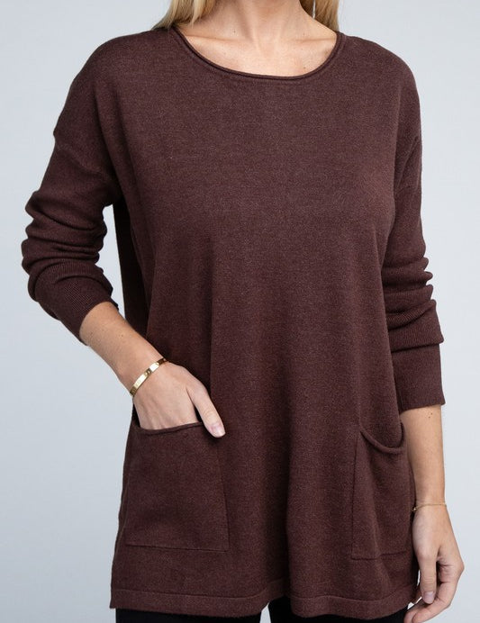 Viscose Front Pockets Sweater