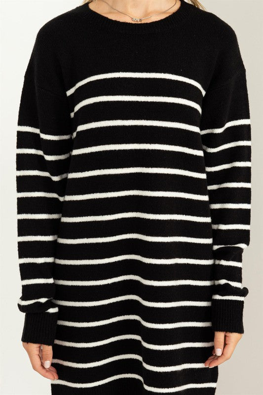 Women's Relaxed Fit Striped Sweater Dress