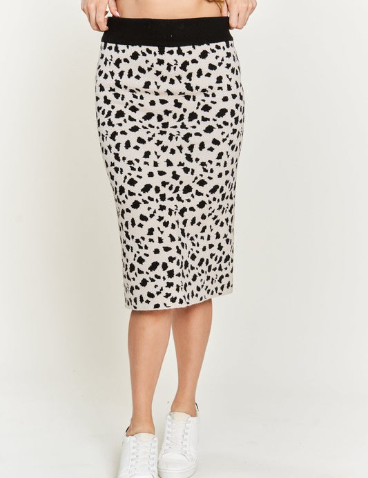 ANIMAL PRINT SWEATER SKIRTS KRS5026-2P