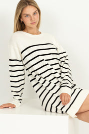 Women's Relaxed Fit Striped Sweater Dress