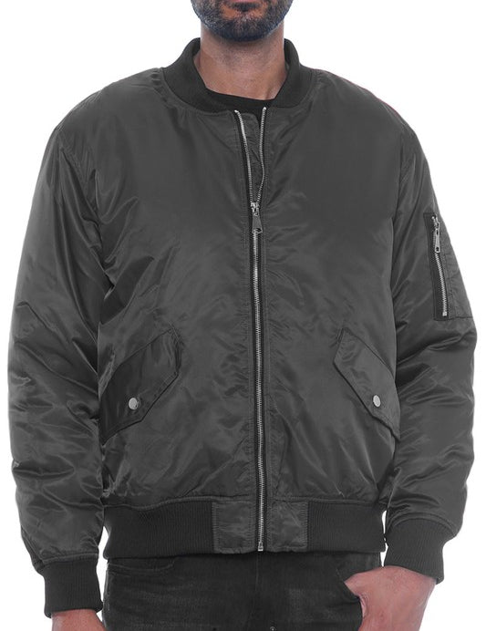 Weiv Mens Solid Padded Bomber Jacket