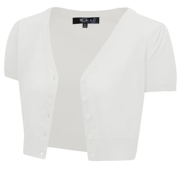 Women's Vintage-Inspired Cropped Bolero Cardigan Sweater