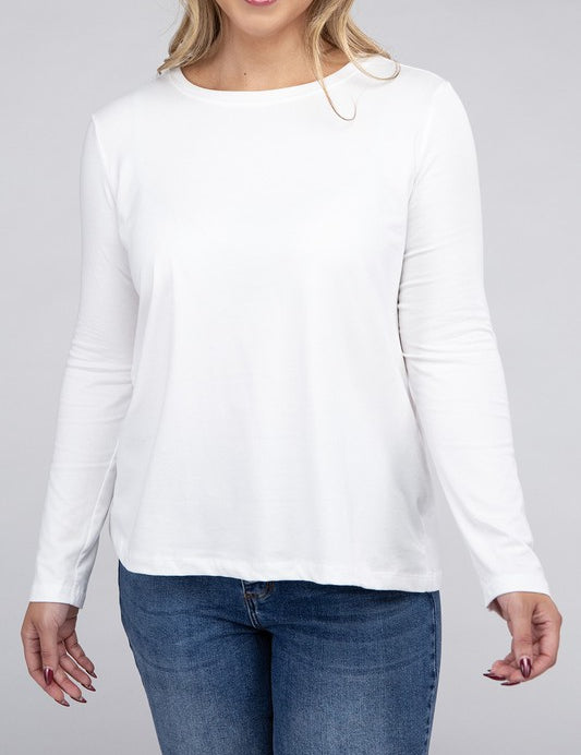 Women's Relaxed Fit Plus Cotton Long Sleeve T-Shirt