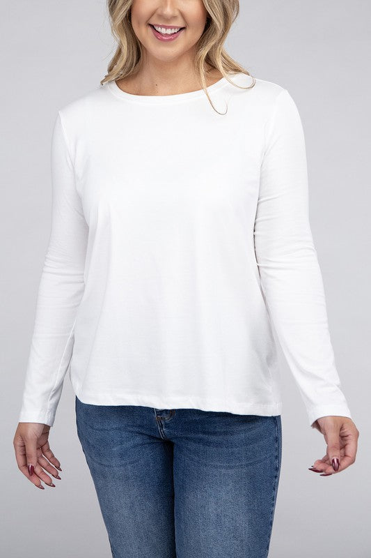 Women's Relaxed Fit Plus Cotton Long Sleeve T-Shirt