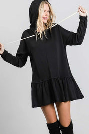 Women's Long Sleeve Peplum Hoodie Tunic