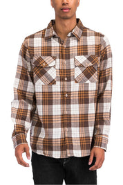 Men's Regular Fit Checker Plaid Flannel Shirt