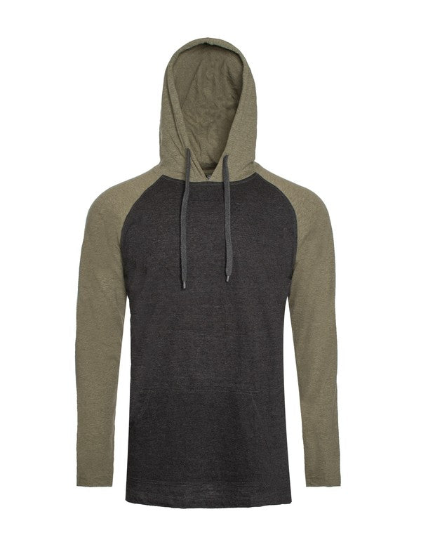 Unisex Lightweight Raglan Hoodie with Contrasting Sleeves