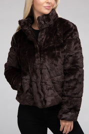 Women's Cozy Fluffy Zip-Up Jacket