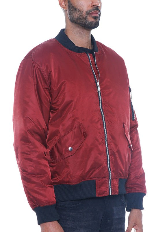 Weiv Mens Solid Padded Bomber Jacket