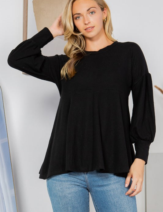 Women's Casual Soft Knit Babydoll Sweater