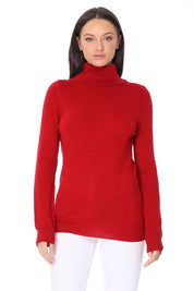 Women's Contemporary Turtleneck Spandex Pullover Sweater