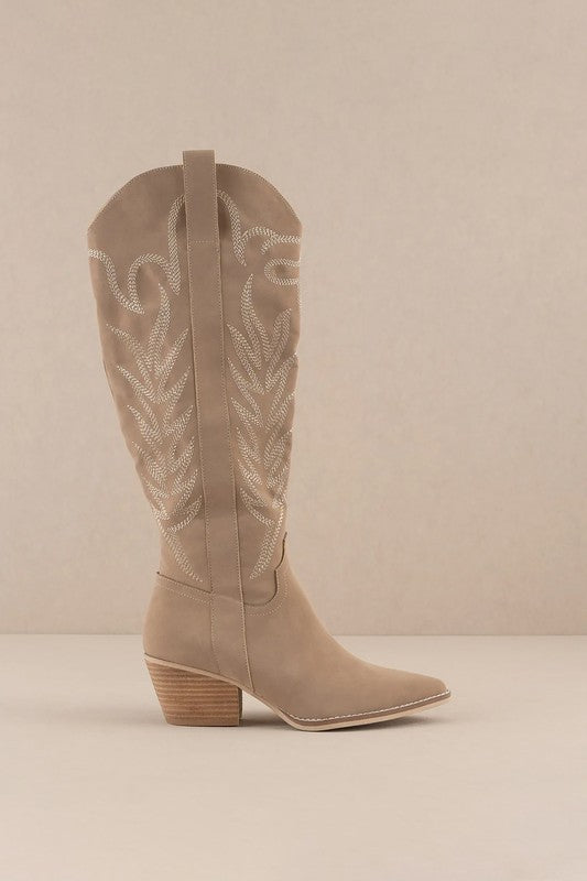 SAMARA-EMBROIDERY WESTERN KNEE HIGH BOOTS