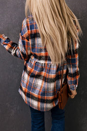 Women's Multicolor Plaid Ruffled Shirt Jacket