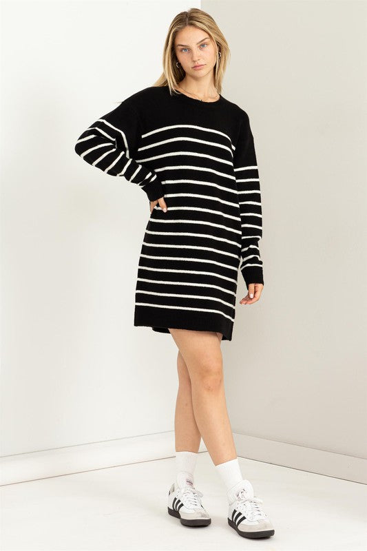 Women's Relaxed Fit Striped Sweater Dress