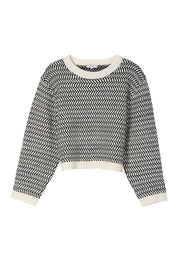 Women's Casual Herringbone Pattern Crew Neck Sweater