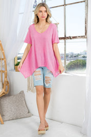 Women's Casual Solid Low Gauge Tunic Top