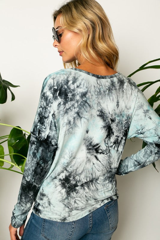 Women's Tie Dye Button Down Top