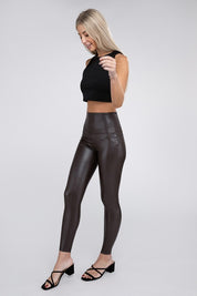 High Rise Faux Leather Leggings