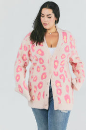 Women's Relaxed Fit Animal Print Long Sleeve Cardigan