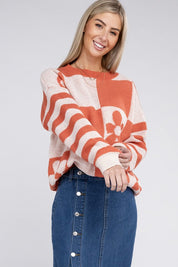 Women's Floral Drop Shoulder Sweater