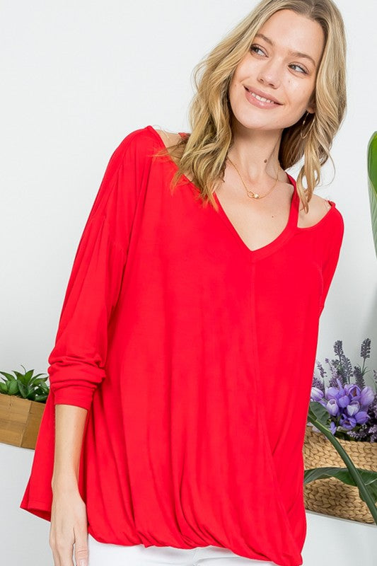 Women's Sexy Solid Crossover Blouses Top