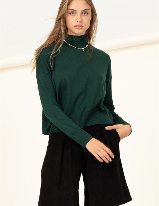 Women's Cozy High-Neckline Relaxed Sweater