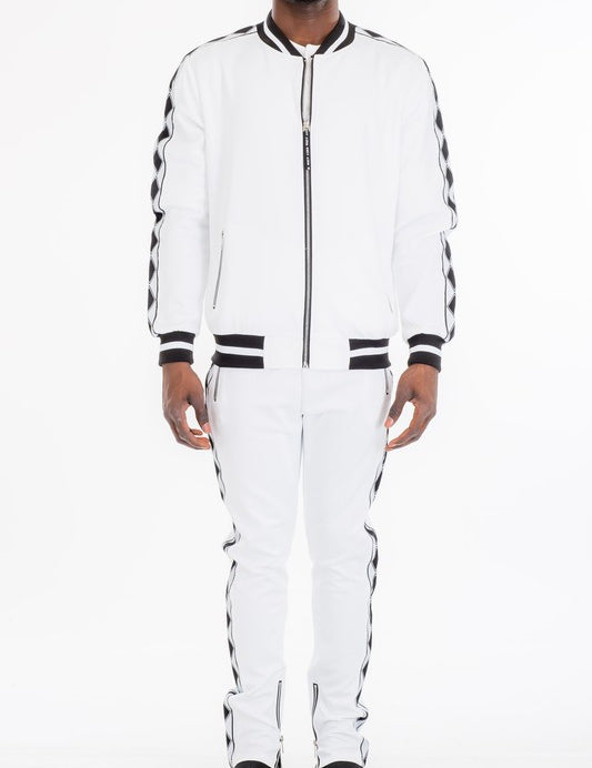 Men's Full Zip Diamond Tape Track Suit