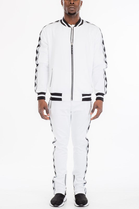 Men's Full Zip Diamond Tape Track Suit