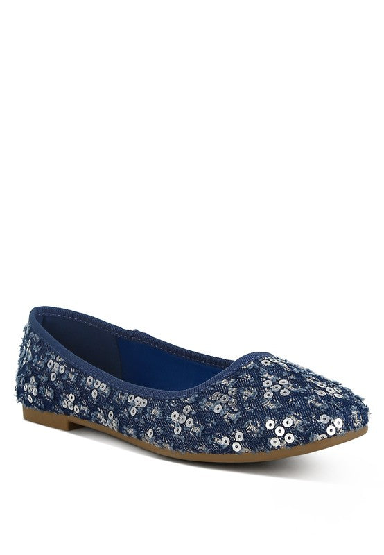 Women's Sequin Embellished Ballet Flats