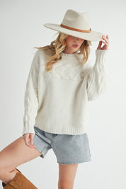 Women's Relaxed Knit Sweater with Scoop Neckline