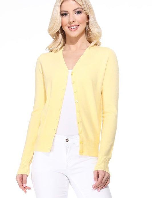 Women's V-Neck Button Down Knit Cardigan Sweater