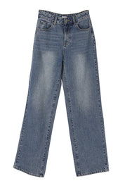 Women's High Waisted Relaxed Straight Denim Jeans