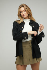 Women's Relaxed Sequin Button Down Jacket