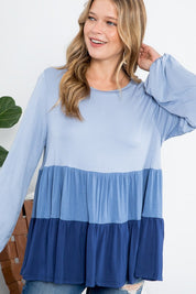 Women's Color Block Tiered Swing Top