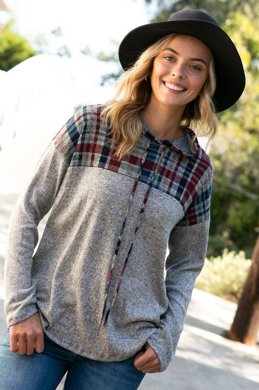 Women's Plaid Mixed Sweatshirts