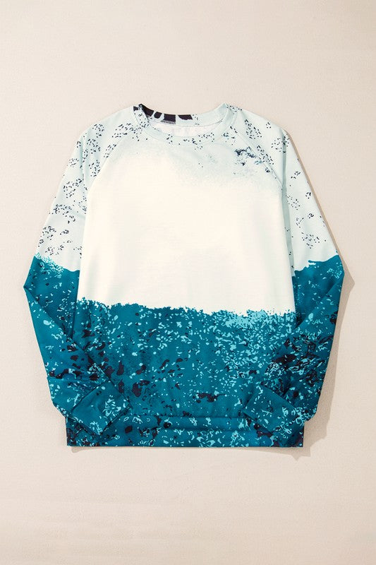 Women's Color Block Tie Dye Pullover Sweatshirt