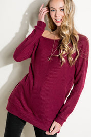 Women's Casual Solid One Shoulder Long Sleeve Top