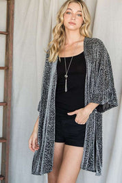 Women's Metallic Animal Print Kimono