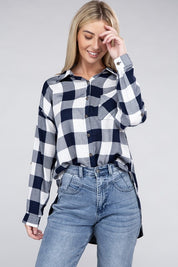 Women's Casual Plaid Flannel Shirt