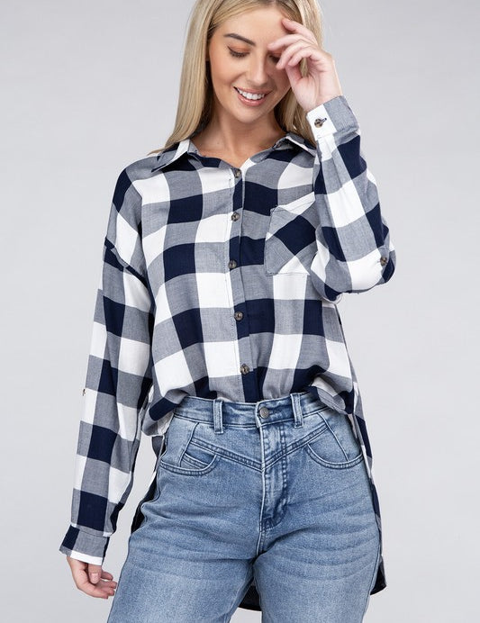 Women's Casual Plaid Flannel Shirt