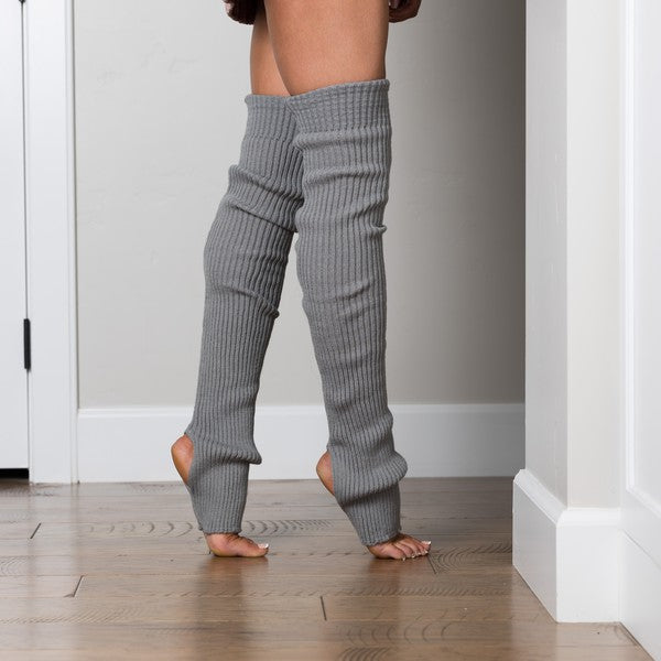 Women's Ribbed Long Stirrup Leg Warmers