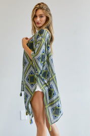 Women's Printed Short Sleeve Kimono