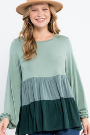 Women's Color Block Tiered Swing Top