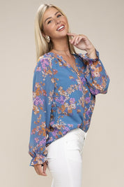 Women's Floral Chiffon Blouse