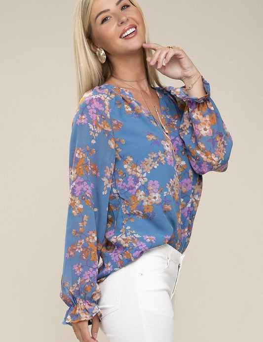 Women's Floral Chiffon Blouse