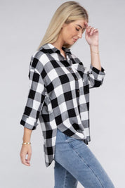 Women's Casual Plaid Flannel Shirt