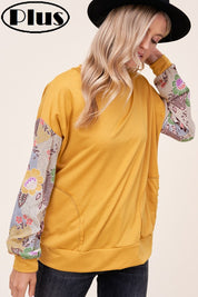 Women's Casual Floral Mixed Long Sleeve Top