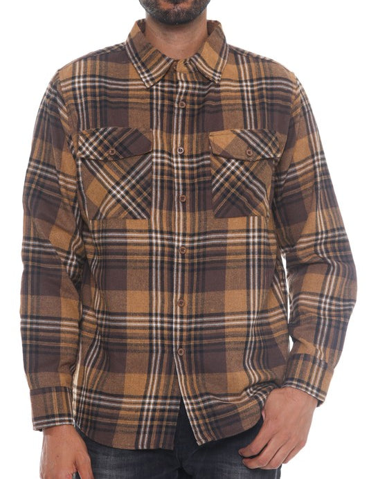 Men's Regular Fit Checker Plaid Flannel Shirt