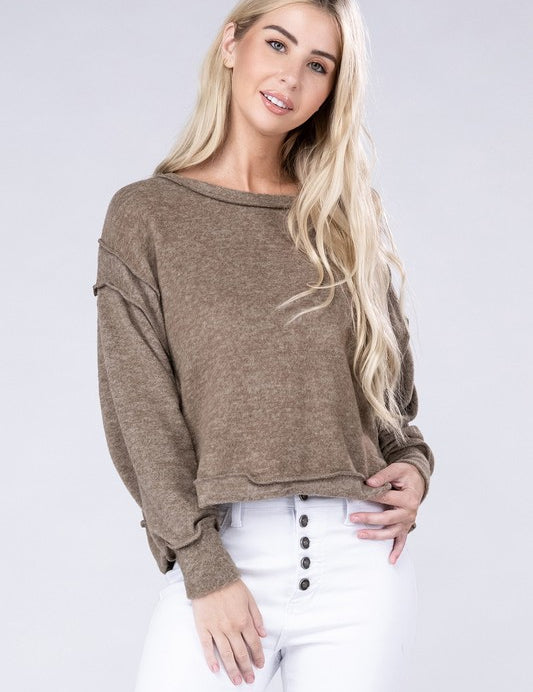 Brushed Melange Hacci Oversized Sweater