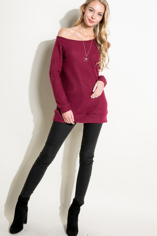 Women's Casual Solid One Shoulder Long Sleeve Top